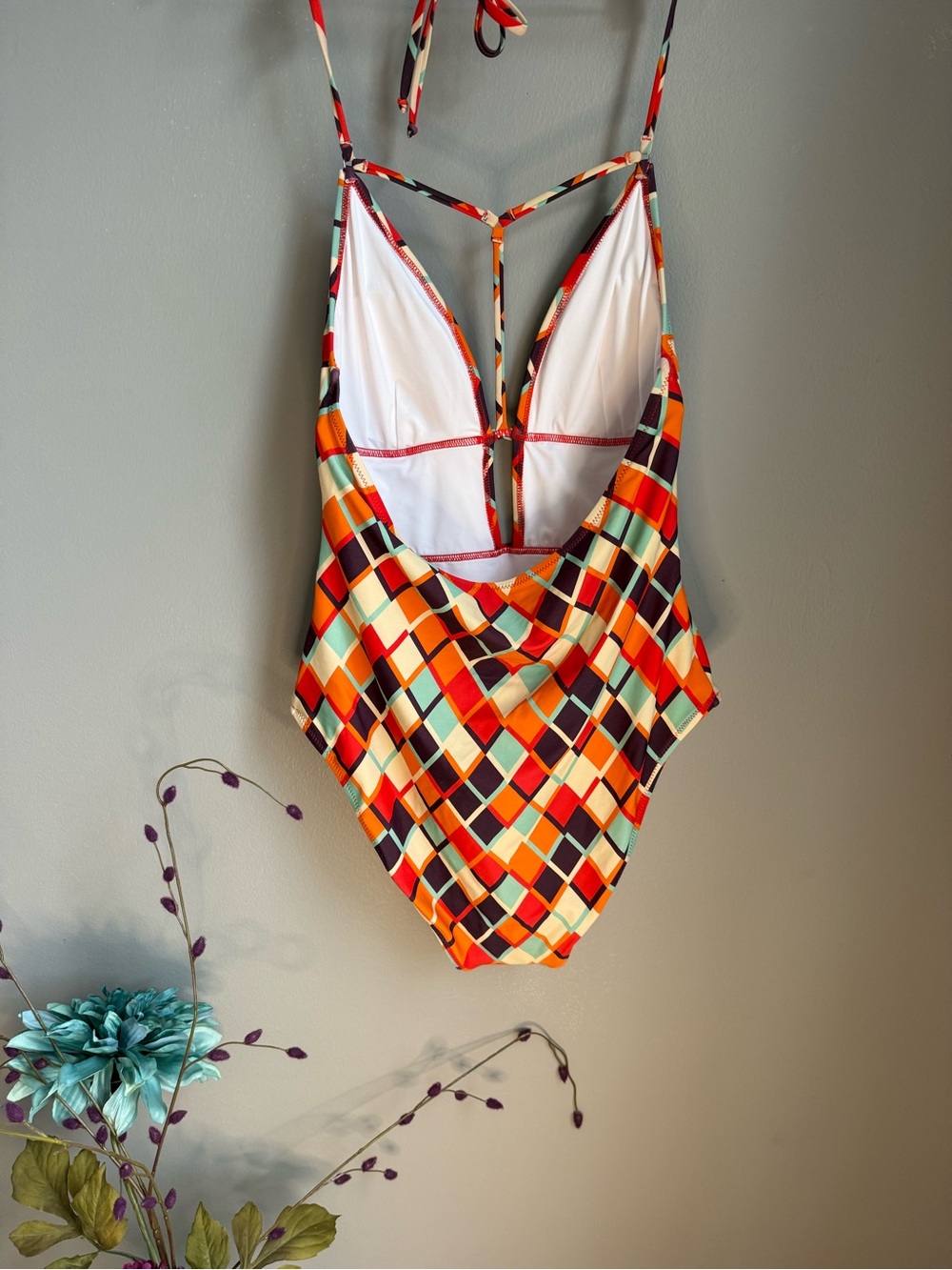 Cupshe Geometric Print Plunging Neckline One Piece - Picture 2 of 3
